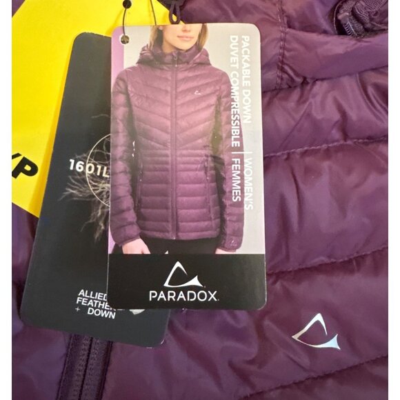 Paradox Womens Down Jacket Packable S/P Lightweight Water & Wind Resistant Plum - Picture 2 of 12